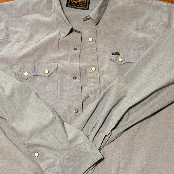 Howler Brothers Light Blue Casual Button Down Shirt - Picture 3 of 4